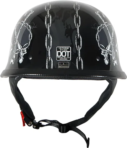 Miniatura 6 de 1Storm Casco de motocicleta de media cara estilo alemán aprobado por DOT: HKY602