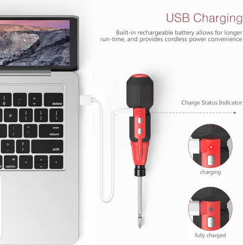 Miniatura 3 de LOFICOPER Kit de destornillador eléctrico inalámbrico, destornillador eléctrico recargable, mini destornillador eléctrico con 10 puntas, soporte