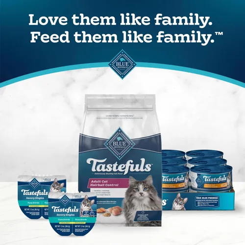 Miniatura 9 de Blue Buffalo Tastefuls alimento seco para gatos adultos con cuidado del pelo de bola, hecho en Estados Unidos con ingredientes naturales, receta