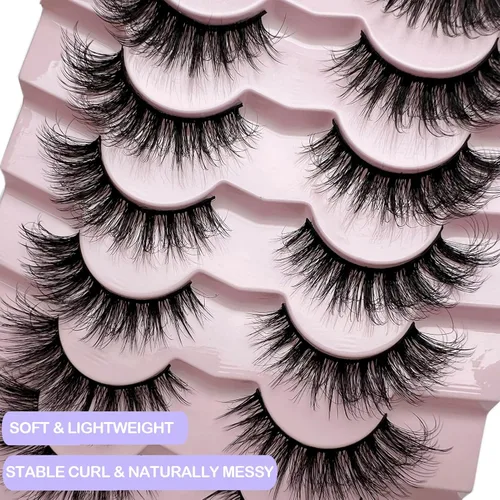 Miniatura 7 de IFSOWDRA Pestañas postizas de aspecto natural, pestañas cortas de ojo de gato, 0.394-0.630 in, rizo 3D D, pestañas de visón sintético, paquete