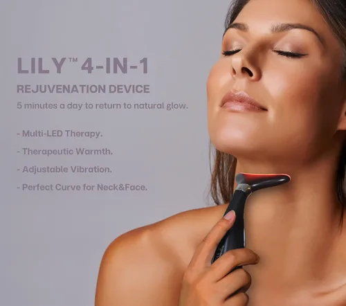 Miniatura 3 de VRAIKO Lily Masajeador de Cuello y Rostro, Herramienta para Esculpir la Cara, Dispositivo de Rejuvenecimiento de la Piel con Térmica, LED de Triple