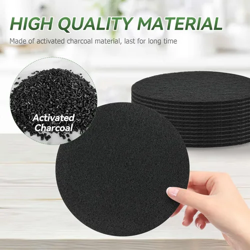 Miniatura 4 de Filtros de carbón para cubo de compost, paquete de 12 filtros de compost, filtros de abono de 6.7 pulgadas para contenedor de encimera, se adapta a