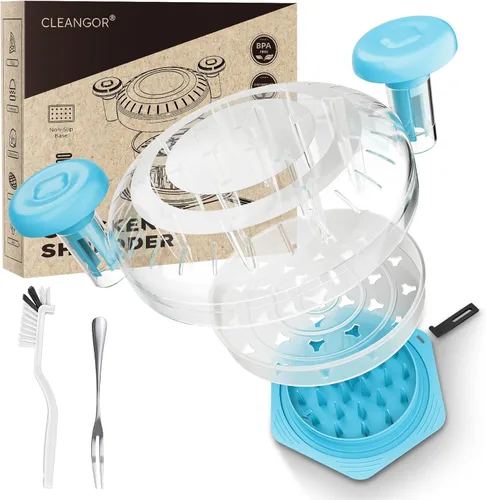 Miniatura 17 de Cleangor Trituradora de pollo, grande, sin BPA, con mango ergonómico, herramienta trituradora de alimentos antideslizante para cerdo, carne de res
