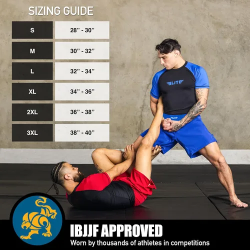 Miniatura 22 de Elite Sports - Shorts de combate para hombre, color negro, para combates MMA, BJJ, Jiu Jitsu