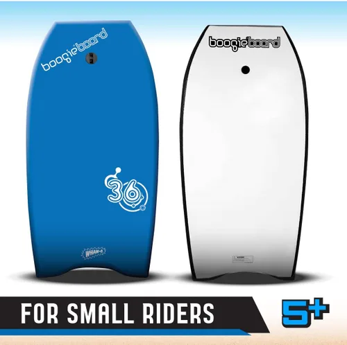 Miniatura 7 de BoogieBoard - Bodyboard de 36 pulgadas, núcleo de Phuzion, cubierta XPE, parte inferior de HDPE, cola creciente, incluye correa para la muñeca