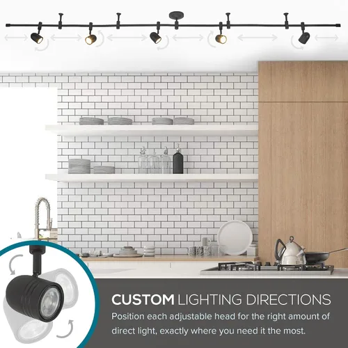 Miniatura 5 de Catalina Lighting Lámpara de Techo con Riel de 96", Bronce Frotado con Aceite, Riel Flexible LED Transicional de 5 Luces, Bombilla Incluida