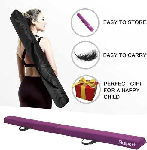 Miniatura 8 de FBSPORT - Barra de equilibrio plegable de 8 pies, 9 pies, 9.5 pies; viga de gimnasia de espuma, viga de equilibrio plegable para niños y adultos