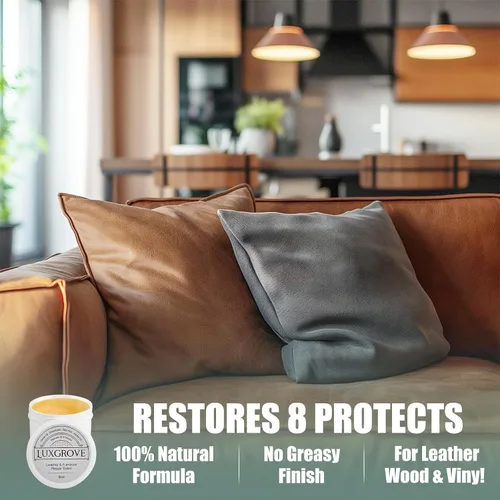 Miniatura 4 de LUXGROVE® Reparador de cuero y muebles - Pulidor, limpiador y acondicionador de cuero para suavizar, proteger y restaurar el cuero de cuero, jabón