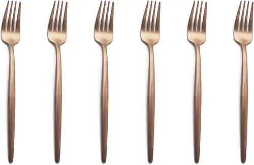 Miniatura 5 de JASHII Tenedores de frutas para aperitivos, tenedores de postre, tenedores de ensalada, hermosos tenedores de acero inoxidable para fiestas, Tenedor