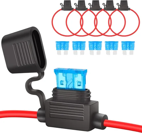 Miniatura 10 de MUYI Portafusibles de calibre 12 - Portafusibles en línea de 12 AWG con fusibles de hoja ATC de 30 amperios (paquete de 6)