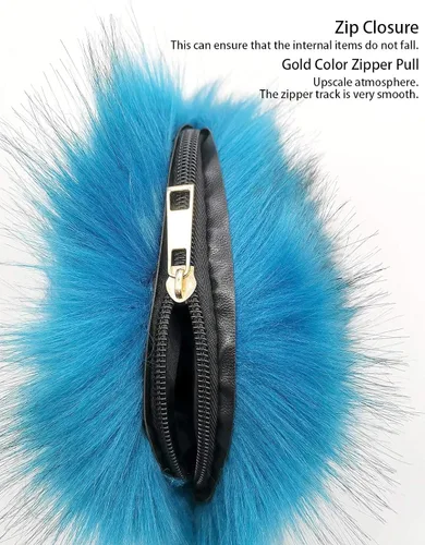Miniatura 4 de FHQHTH Faux Fur Purse Fashion Clutch Handbag Shoulder Vintage Evening Bags for Women