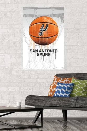 Miniatura 2 de Trends International NBA San Antonio Spurs - Póster de pared Drip Basketball 21, 22.375 x 34 pulgadas, versión premium sin marco