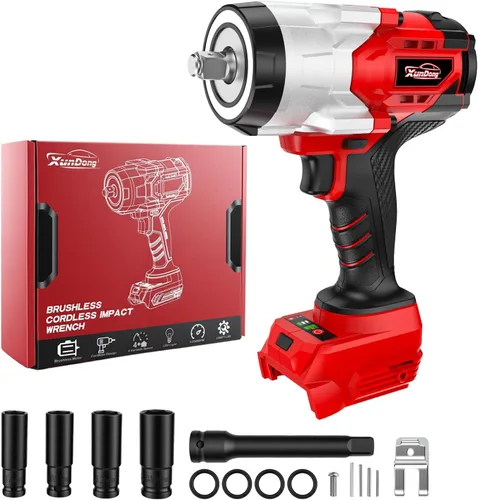 Llave de impacto inalámbrica de 1/2 pulgada compatible con batería Milwaukee de 18 V, pistola de impacto de alto par de torsión de 1250 pies (1700