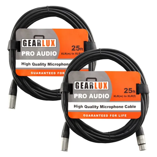 Miniatura 13 de Gearlux – Cable de micrófono XLR, completamente balanceado, macho a hembra, 25 pies - Paquete de 3