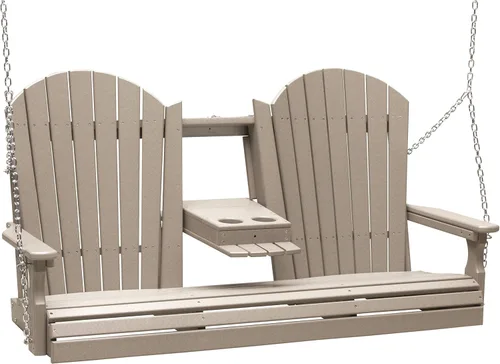Miniatura 12 de LuxCraft Adirondack - Columpio colgante para porche delantero de 5 pies con consola abatible, asientos hasta 3, banco de columpio de patio al aire