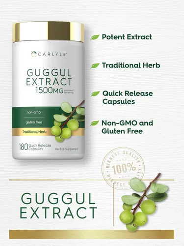 Miniatura 4 de Carlyle Guggul Extracto Suplemento 180 Cápsulas Guggulsterone Sin OMG y sin gluten
