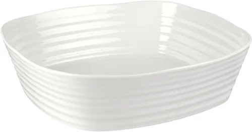 Portmeirion Sophie Conran - Asador cuadrado blanco | Sartén para horno de 11 pulgadas | Cacerola profunda | Hecho de porcelana fina | Apto para