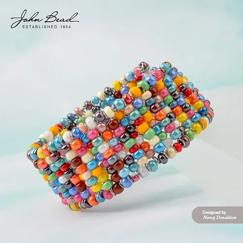 Miniatura 5 de John Bead Vial de 0.85 oz de cuentas de semillas de vidrio checo 10/0 de color azul claro y plateado para manualidades de fabricación de joyas Forro