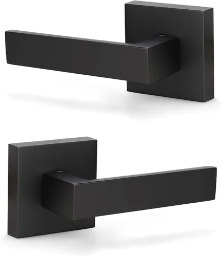 Miniatura 15 de KNOBWELL Paquete de 6 manijas de puerta falsas de color negro mate para puerta interior de armario, pasillo interior, manijas de puerta cuadradas