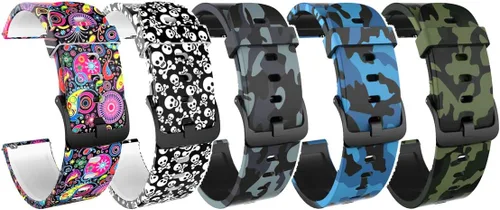 Paquete de 5 correas compatibles con Garmin Venu/Venu Sq Smart Watch, 0.787 pulgadas, repuesto flexible de silicona suave resistente al sudor,