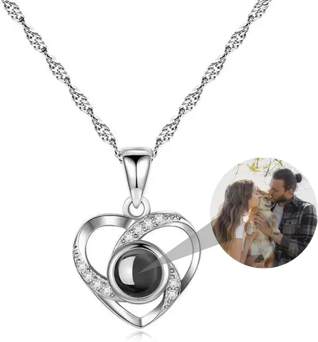 Collar de foto personalizado, collar de proyección de fotos personalizada, collar de imagen, regalo de joyería con foto personalizada para mujeres y