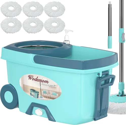 Sistema de fregona giratoria y cubo, juego de fregona y cubo con escurridor, fregonas para limpieza de pisos, herramientas de suministros para el
