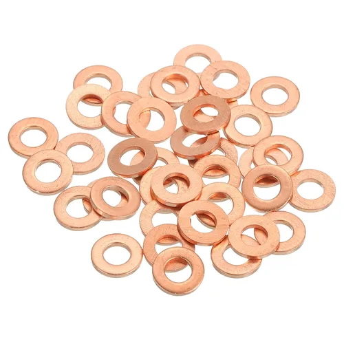 Miniatura 33 de MECCANIXITY Arandela plana de 28 piezas, arandelas de cobre M8, anillo de sellado de cobre, kit de arandela aplastante, 0.315 in de diámetro