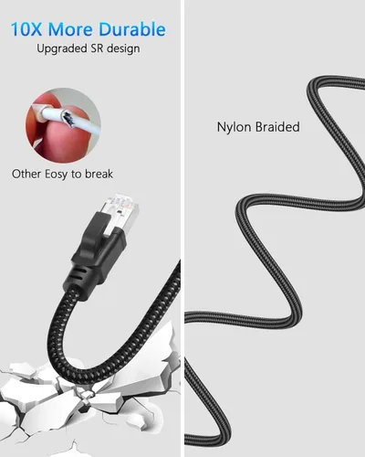 Miniatura 6 de CERRXIAN Cable Ethernet USB A a 2.5 Gbps de 6.5 pies, adaptador Gigabit RJ45 LAN a tipo A, convertidor de cable de red Cat directamente conectado a