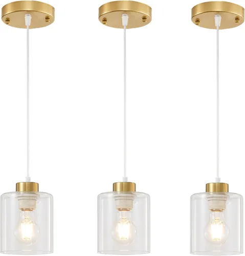 Miniatura 13 de 1 lámpara colgante de níquel cepillado para isla de cocina, moderna lámpara colgante de granja, lámpara de techo ajustable de 39 pulgadas
