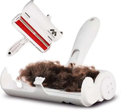 Mindful Design Rodillo removedor de pelo de mascotas y rodillo de pelusa reutilizable – Removedor de pelo de gatos y perros para muebles, sofá,