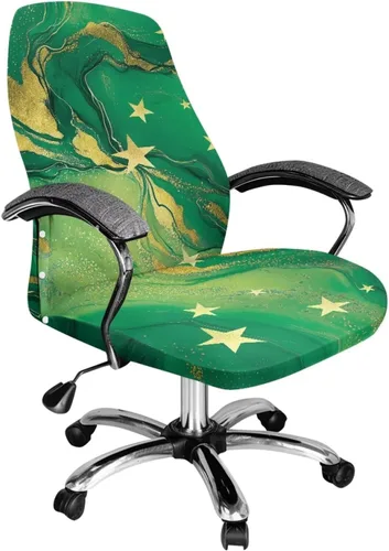 Miniatura 34 de Green Leaf - Fundas para sillas de oficina en casa, fundas elásticas para sillas de escritorio de computadora, respaldo alto, universales, fundas