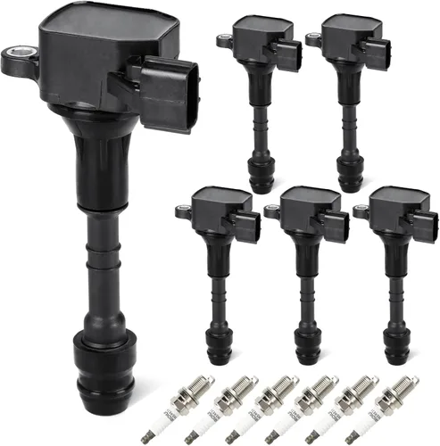 Juego de 6 bobinas de encendido, paquete de 6 bujías Iridum de 3.5L 4.0L compatibles con Infiniti QX4 I35 01-12, Nissan Pathfinder, 02-06 Altima,