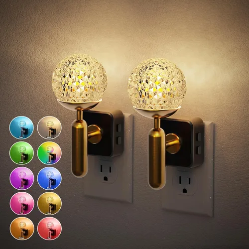 Miniatura 15 de JandCase Luz Nocturna de Vela, Luces Nocturnas que se Enchufan a la Pared, Blanco Suave 3000K, Brillo Ajustable 0-100LM, Sensor de Anochecer a