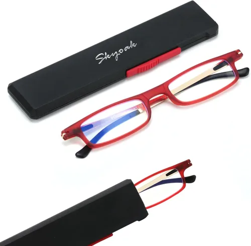 Miniatura 9 de Lentes de lectura plegables ultraligeros para mujeres y hombres, TR90, bloqueo de luz azul, anti UV, fatiga ocular, plegables, compactos, Negro
