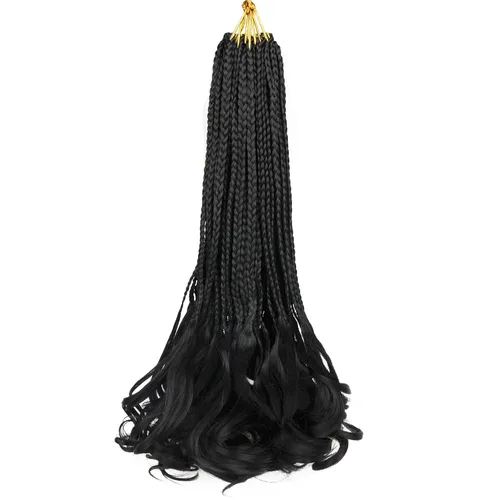 Miniatura 10 de Rizos franceses de cabello de ganchillo para mujeres negras, 14 pulgadas, paquete de 8 unidades, de color marrón degradado a rubio, suave