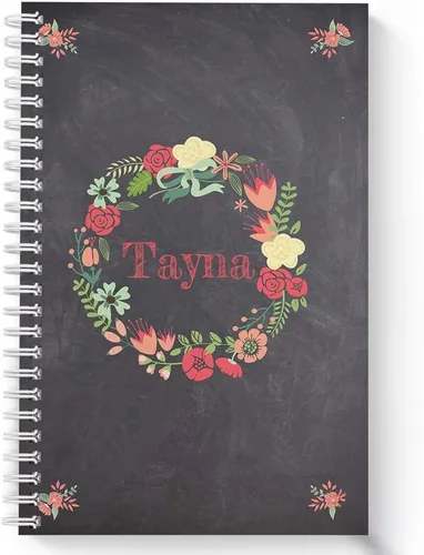Miniatura 6 de Cuaderno personalizado de corona floral de tapa dura, acabado mate satinado, 120 páginas del papel seleccionado, coloque espiral plana de alambre.