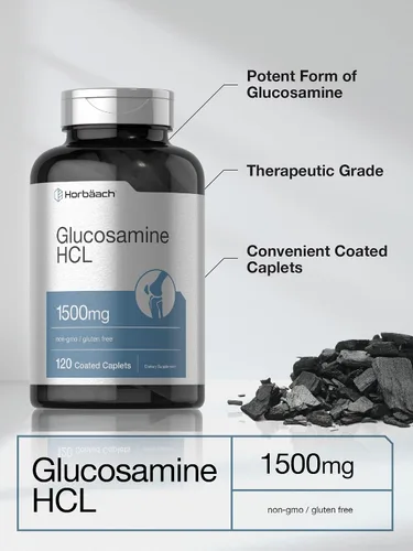 Miniatura 3 de Horbäach Glucosamina HCL 1500 mg 120 comprimidos Suplemento sin OMG y sin gluten
