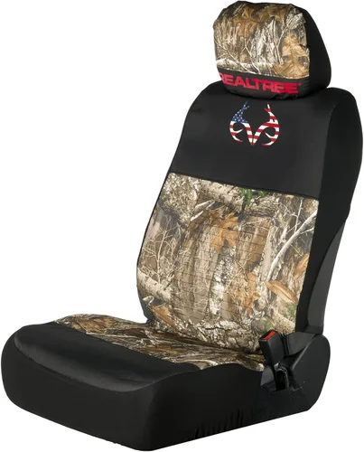 Realtree - Fundas universales para asiento delantero y banco, resistentes al agua y a la suciedad, fundas de asiento camuflaje para automóvil,