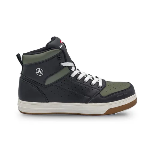 Airwalk Arena Mid Top Composite Toe - Zapatos de trabajo industriales para hombre, negrooliva, talla 7, anchos, cómodos y ligeros para hombre,