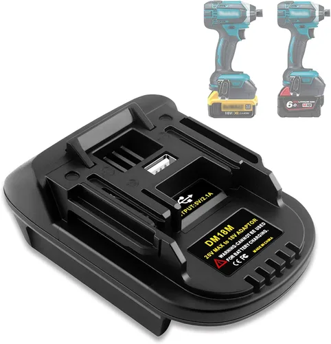 Adaptador de batería DM18M compatible con Dewalt 18v-20v y para baterías de litio Milwaukee 18v M18, funciona compatible con herramientas eléctricas