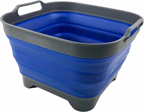 Miniatura 11 de SAMMART Sartén plegable de 10 L (2.64 galones) con tapón de drenaje, lavabo de lavado plegable, tina portátil para lavar platos, bandeja