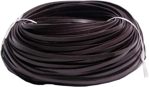 Miniatura 19 de Cuerda de cuero genuino de 21 yardas, cuerda plana de cuero trenzado para hacer joyas, collares, pulseras, cordones de zapatos, correas de bolsa