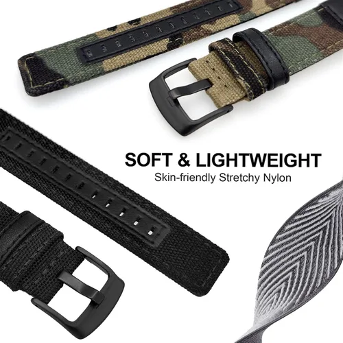 Miniatura 2 de Abanen Correas de reloj de nailon estilo militar de 0.866 in para Garmin Instinct 3 1.772 in/Instinct 2 Solar, tela tejida duradera correa