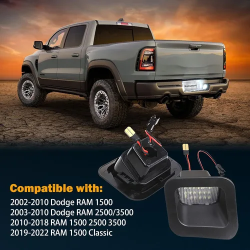 Miniatura 9 de Luz LED para placa de matrícula compatible con Dodge Ram 1500 2500 3500 2003-2018, accesorios de luces de matrícula, montaje de repuesto