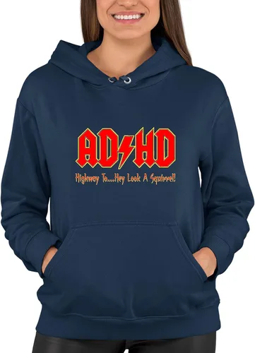 Miniatura 4 de Go All Out Sudadera con capucha para hombre y mujer con texto en inglés "Highway To Hey Look A Squirrel