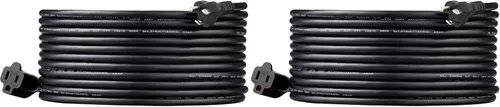 Miniatura 36 de Amazon Basics Cable de extensión, 13 amperios, 125 V, 20 pies, color negro, paquete de 2