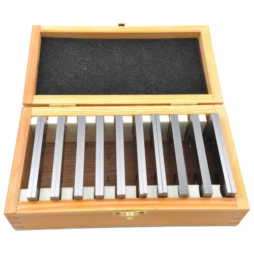 HHIP 3900-3012 Juego de 10 pares paralelos de precisión 1/8, 1/8 "x 3", caja de madera