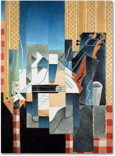 Trademark Fine Art Naturaleza muerta con violín y guitarra obras de arte por Juan Gris, 24 por 32 pulgadas