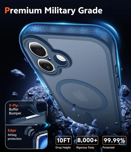 Miniatura 315 de FNTCASE Funda para iPhone 13 Pro-Max: Fundas magnéticas transparentes compatibles con Magsafe Slim anti amarillamiento protección contra caídas