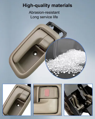 Miniatura 2 de 4 manijas de puerta interiores beige con bisel para Toyota Tundra (solo cabinas estándar/extendidas) 2000-2006, manija de puerta lateral delantera
